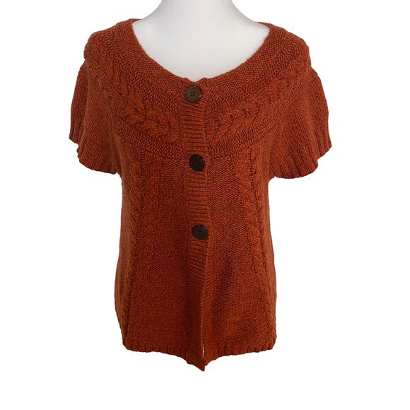 Jillian and Nicole Lambswool Sweater Pumpkin Orange Short Sleeve Petite Medium - Picture 6 of 9